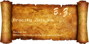 Broczky Zulejka névjegykártya